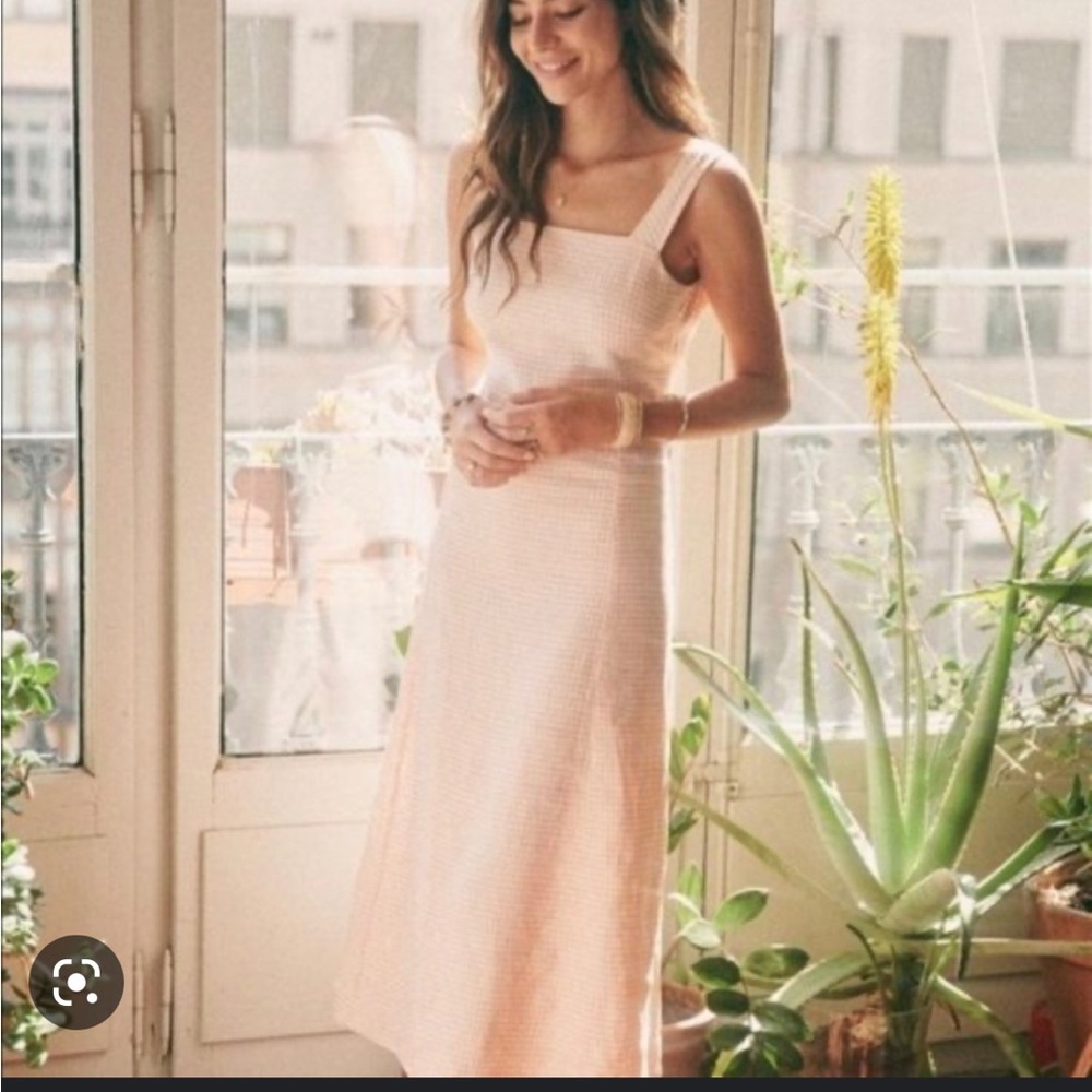 Sezane gingham linen dress